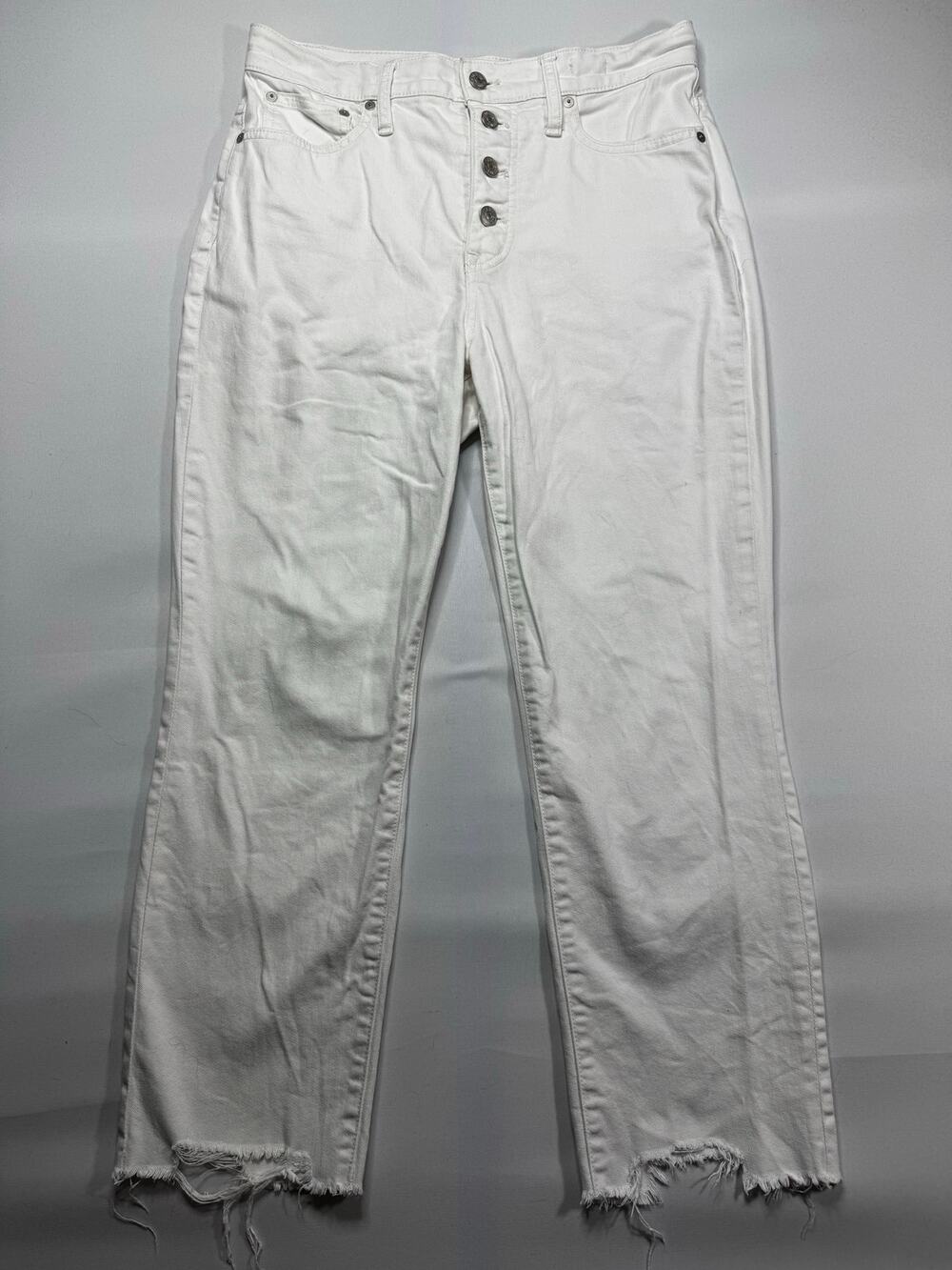 Madewell Women's Distressed Perfect Vintage Crop White Denim Jeans -‎ 28 (31x26)